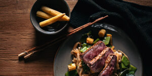 Noedels met ossenhaas food fotografie op mijn talloor