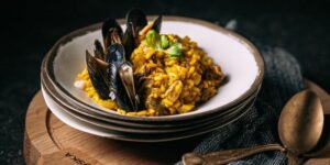 Curry risotto met mosselen Food Fotografie Op Mijn Talloor