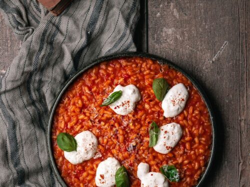 paprikarisotto met burrata