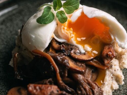 Truffelpuree met boschampignons