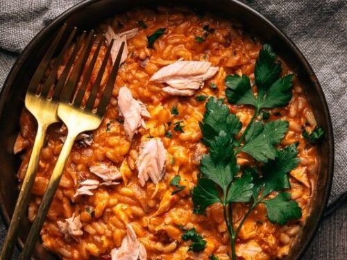 risotto met tomaat & zalm