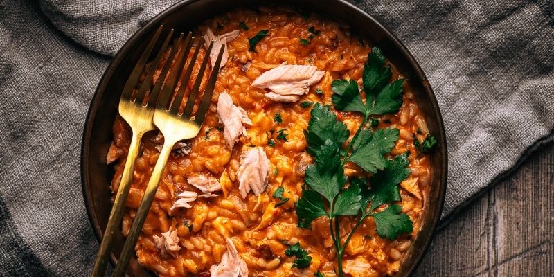 risotto met tomaat & zalm