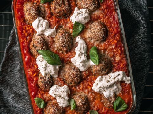 Meatballs risotto