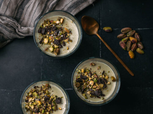 4 glazen pistache panna cotta