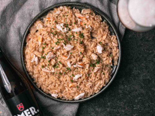 risotto met krab, geblust met Omer