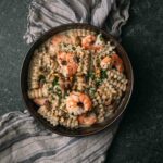 Fussili met pistache, mascarpone & scampi
