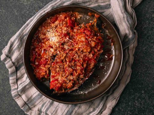 loaded aubergines