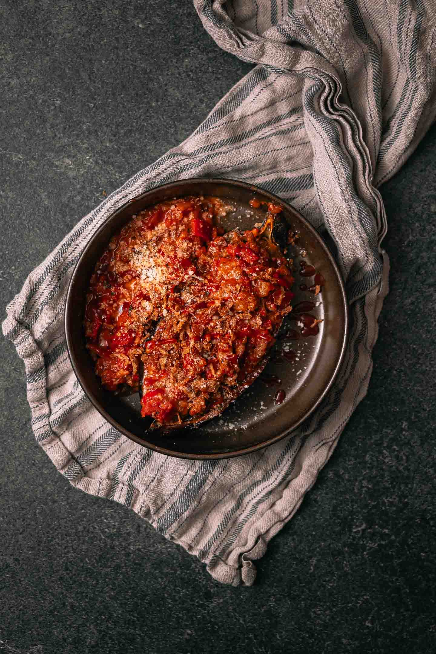 loaded aubergines
