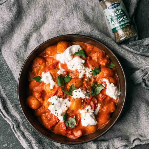 romige gnocchi met Italiaanse worst & paprika
