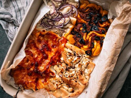 snel en makkelijk pizzabrood met 4 delen