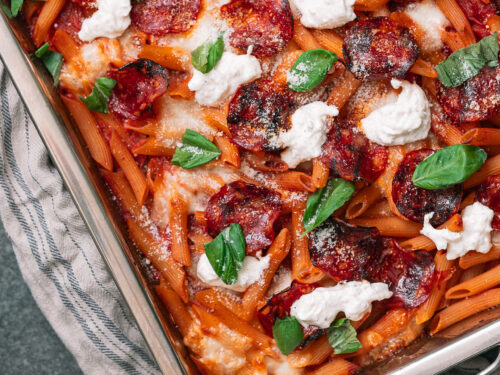 dump dinner pepperoni burrata
