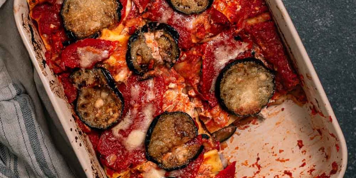groentenlasange met aubergine en roomkaas