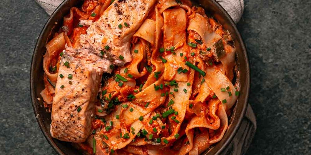 pappardelle met zalmsaus